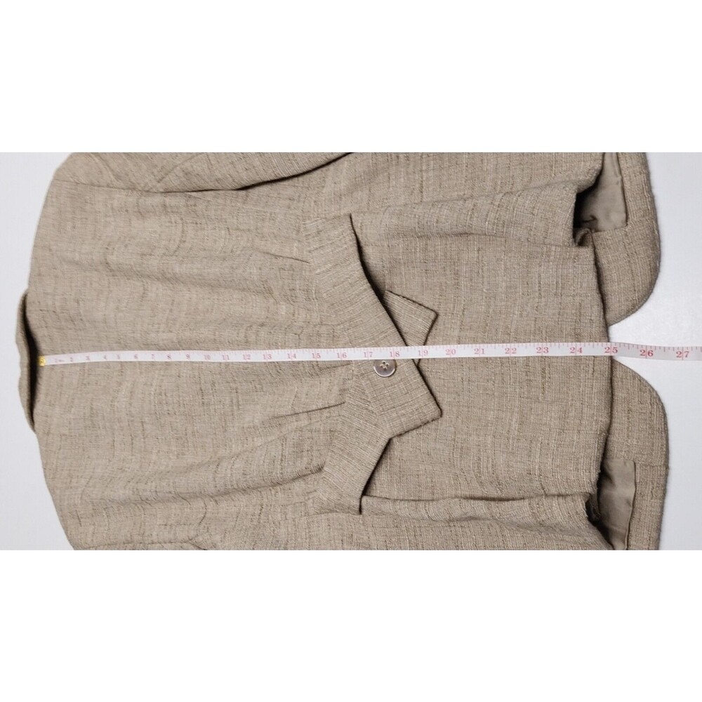 Jones New York Tan Brown Womens Blazer Size 10 Linen Blend Jacket Length 25" GUC - Picture 10 of 12
